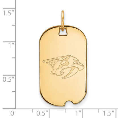 Vergoldet Sterlingsilber Nhl Logoart Nashville Predators Klein Erkennungsmarke Anhänger