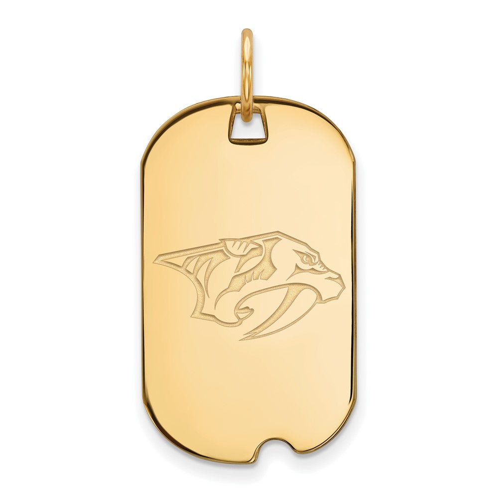 Vergoldet Sterlingsilber Nhl Logoart Nashville Predators Klein Erkennungsmarke Anhänger