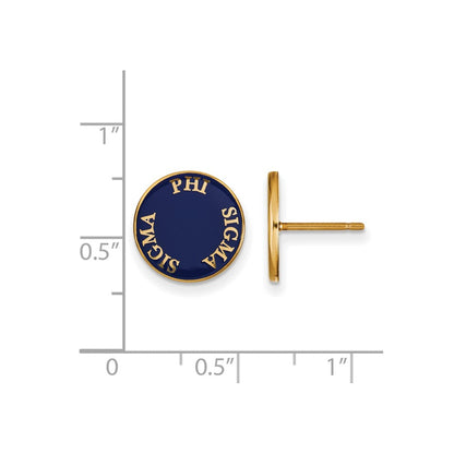 Vergoldet Sterlingsilber Logoart Phi Sigma Sorority Text Farbe Emaille Ohrstecker