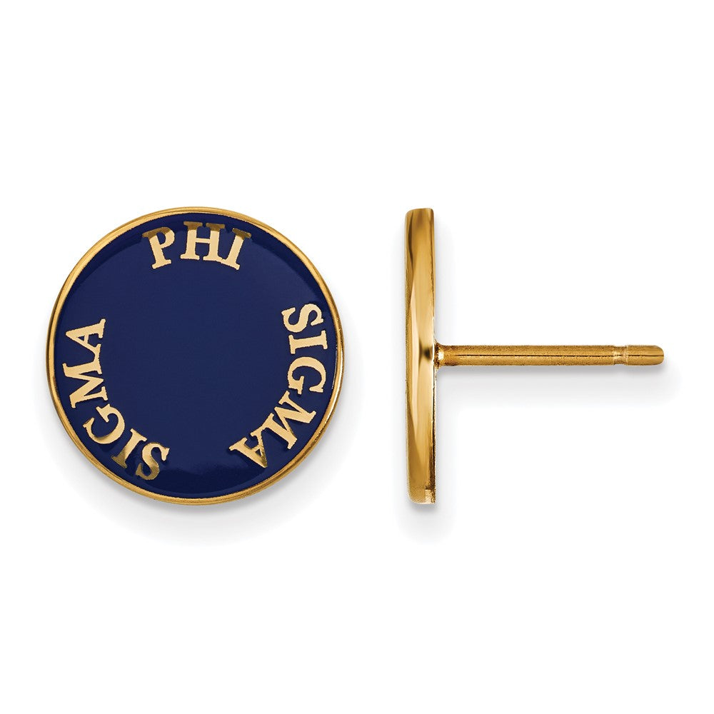 Vergoldet Sterlingsilber Logoart Phi Sigma Sorority Text Farbe Emaille Ohrstecker