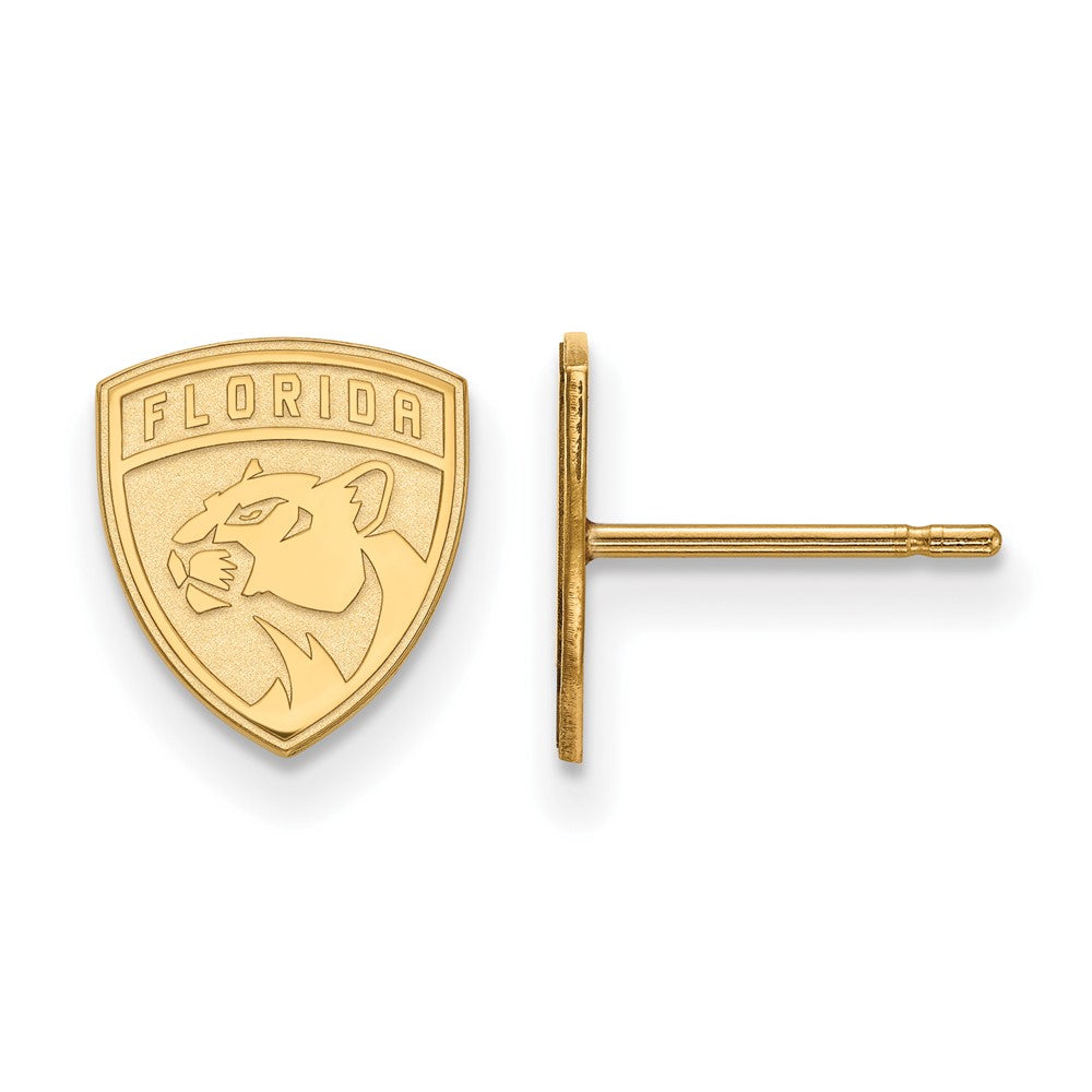 Vergoldet Sterlingsilber Nhl Logoart Florida Panthers Extra Klein Ohrstecker