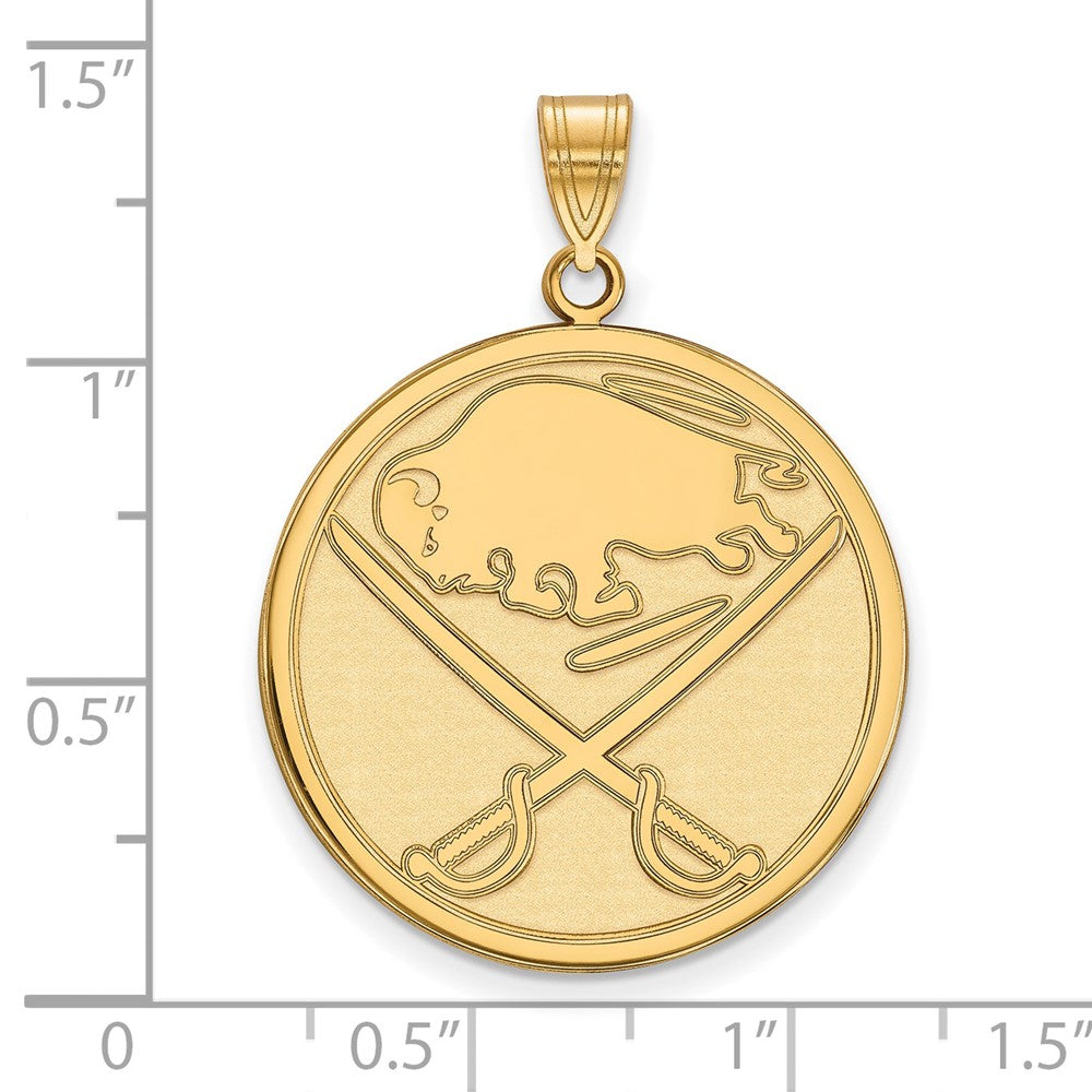 Vergoldet Sterlingsilber Nhl Logoart Buffalo Sabres Extra Groß Anhänger