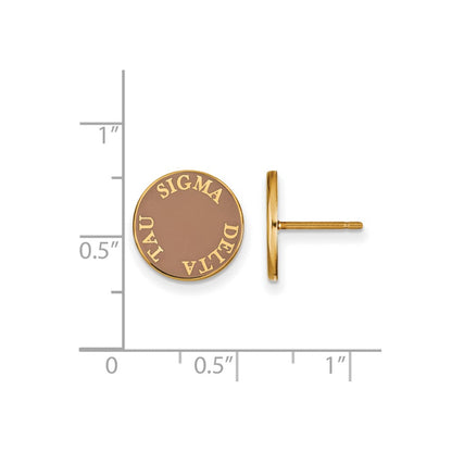 Vergoldet Sterlingsilber Logoart Sigma Delta Tau Sorority Text Farbe Emaille Ohrstecker