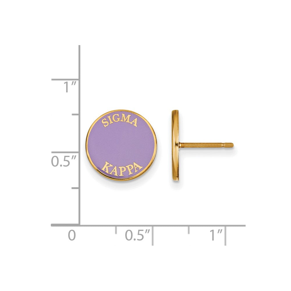 Vergoldet Sterlingsilber Logoart Sigma Kappa Sorority Text Farbe Emaille Ohrstecker