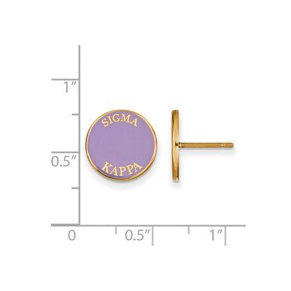 Vergoldet Sterlingsilber Logoart Sigma Kappa Sorority Text Farbe Emaille Ohrstecker