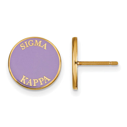 Vergoldet Sterlingsilber Logoart Sigma Kappa Sorority Text Farbe Emaille Ohrstecker