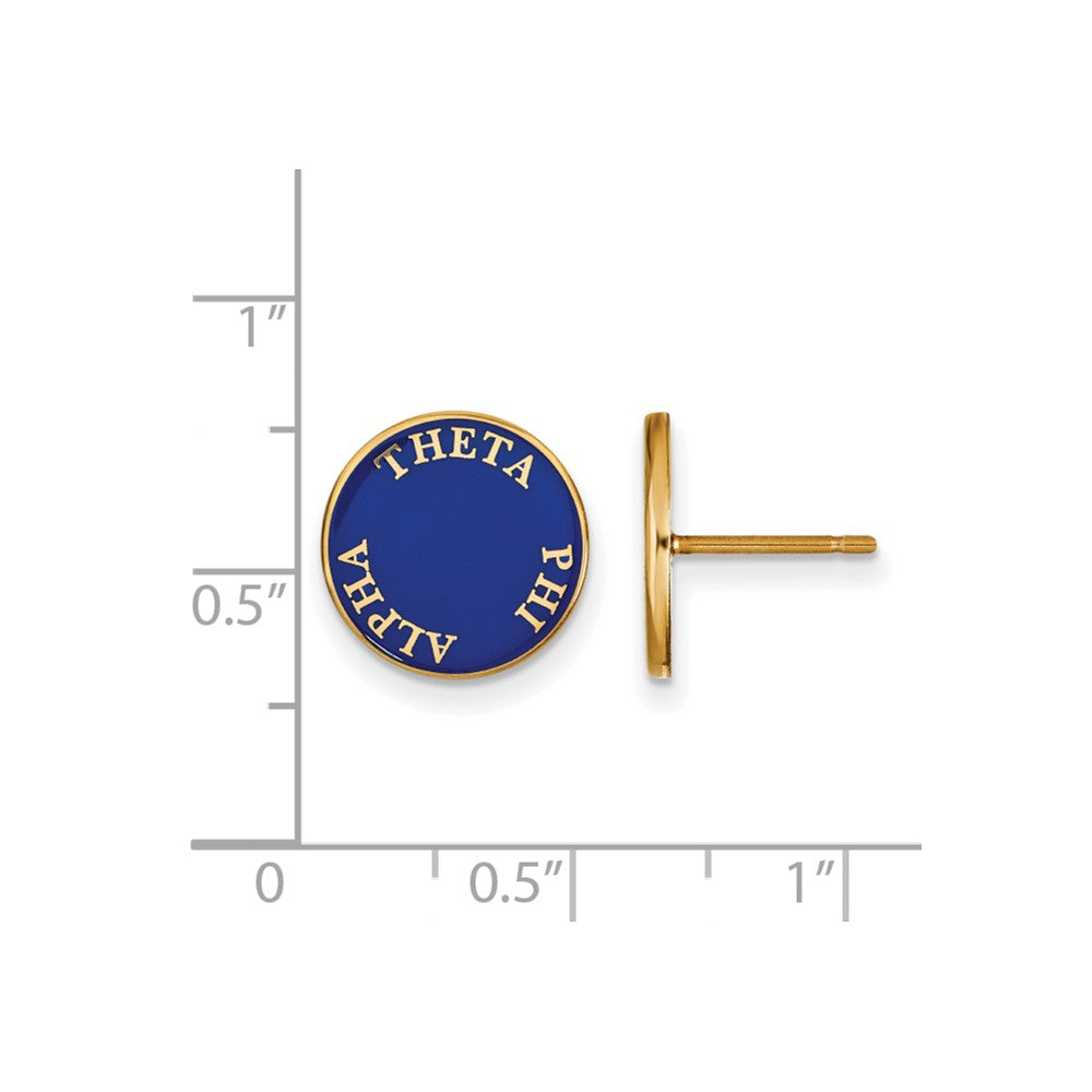 Vergoldet Sterlingsilber Logoart Theta Phi Alpha Sorority Text Farbe Emaille Ohrstecker