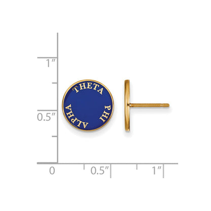 Vergoldet Sterlingsilber Logoart Theta Phi Alpha Sorority Text Farbe Emaille Ohrstecker