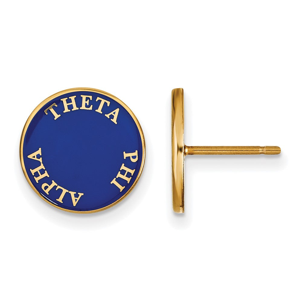 Vergoldet Sterlingsilber Logoart Theta Phi Alpha Sorority Text Farbe Emaille Ohrstecker