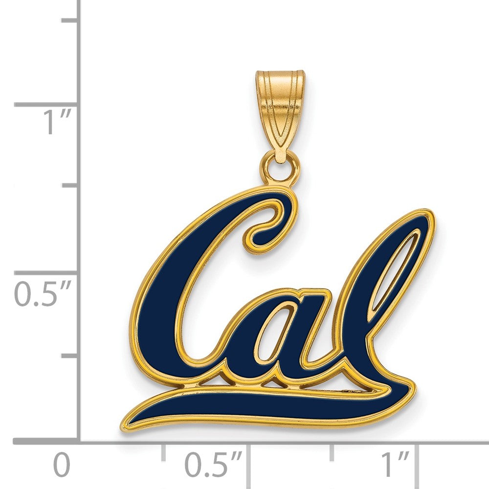 Vergoldet Sterlingsilber Logoart University Of California Berkeley Groß Emailliert Anhänger