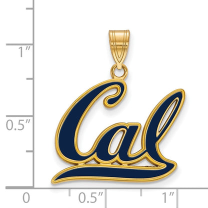 Vergoldet Sterlingsilber Logoart University Of California Berkeley Groß Emailliert Anhänger