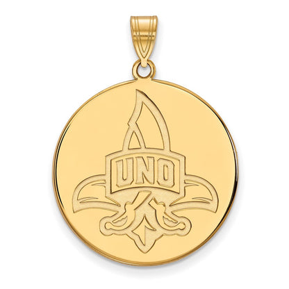 10K Gelbgold Logoart University Of New Orleans U N O Extra Groß Plättchen Anhänger