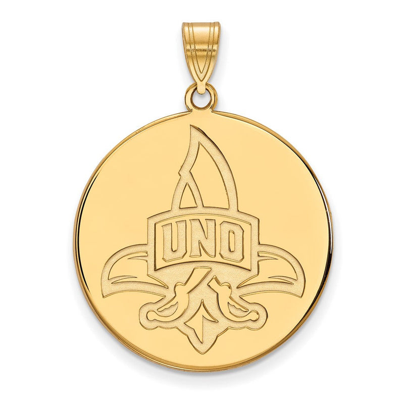 10K Gelbgold Logoart University Of New Orleans U N O Extra Groß Plättchen Anhänger