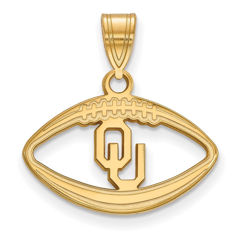 Vergoldet Sterlingsilber Logoart University Of Oklahoma O U Football Anhänger