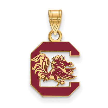 Vergoldet Sterlingsilber Logoart University Of South Carolina Mittel Emailliert Anhänger