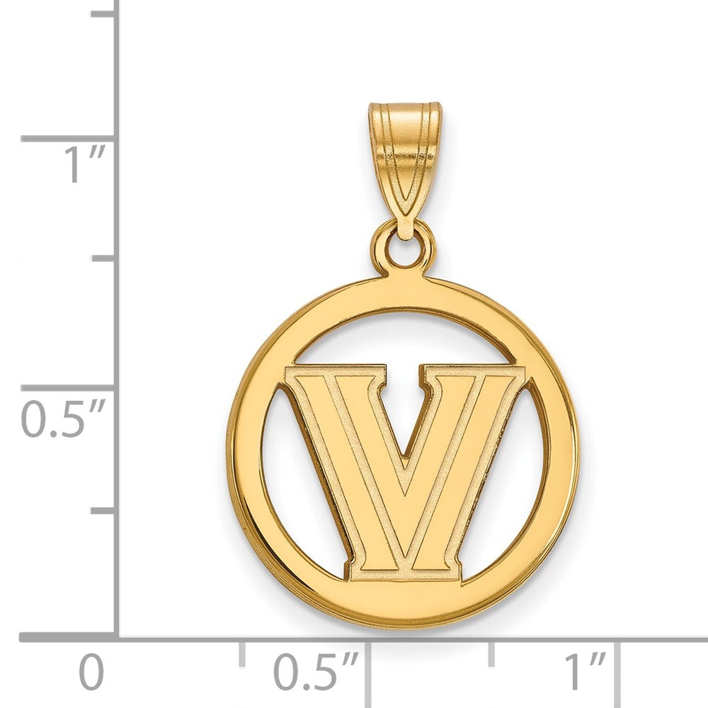 Vergoldet Sterlingsilber Logoart Villanova University Buchstabe V Klein Kreis Anhänger