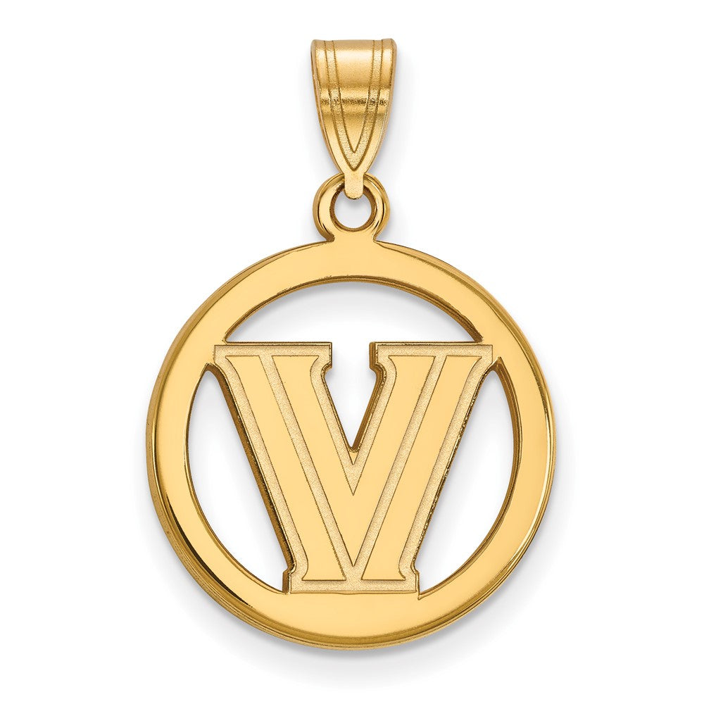 Vergoldet Sterlingsilber Logoart Villanova University Buchstabe V Klein Kreis Anhänger