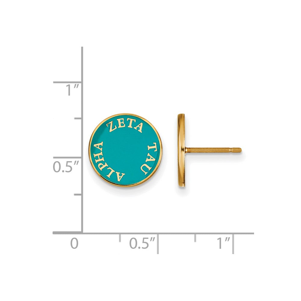 Vergoldet Sterlingsilber Logoart Zeta Tau Alpha Sorority Text Farbe Emaille Ohrstecker