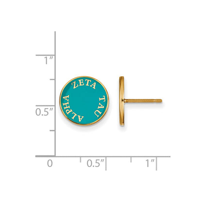 Vergoldet Sterlingsilber Logoart Zeta Tau Alpha Sorority Text Farbe Emaille Ohrstecker