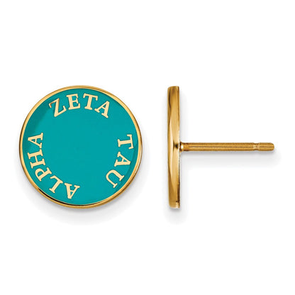 Vergoldet Sterlingsilber Logoart Zeta Tau Alpha Sorority Text Farbe Emaille Ohrstecker