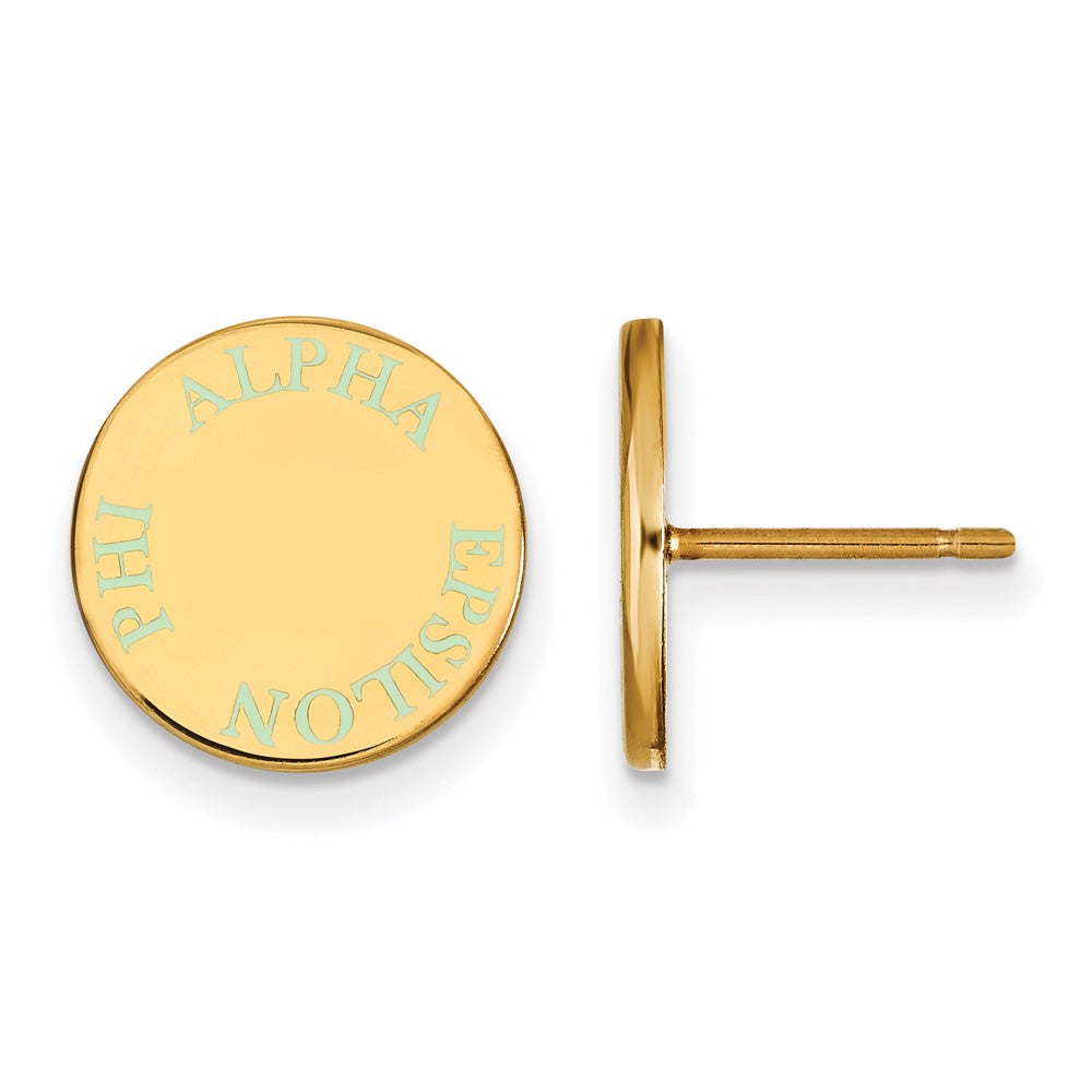 Vergoldet Sterlingsilber Logoart Alpha Epsilon Phi Sorority Text Farbe Emaille Ohrstecker
