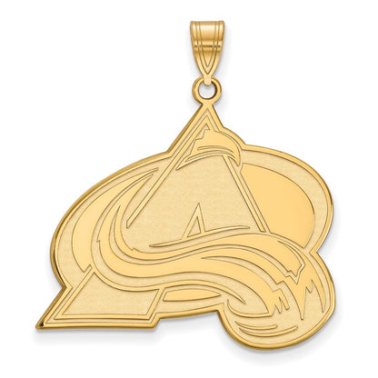 10K Gelbgold Nhl Logoart Colorado Avalanche Buchstabe A Extra Groß Anhänger
