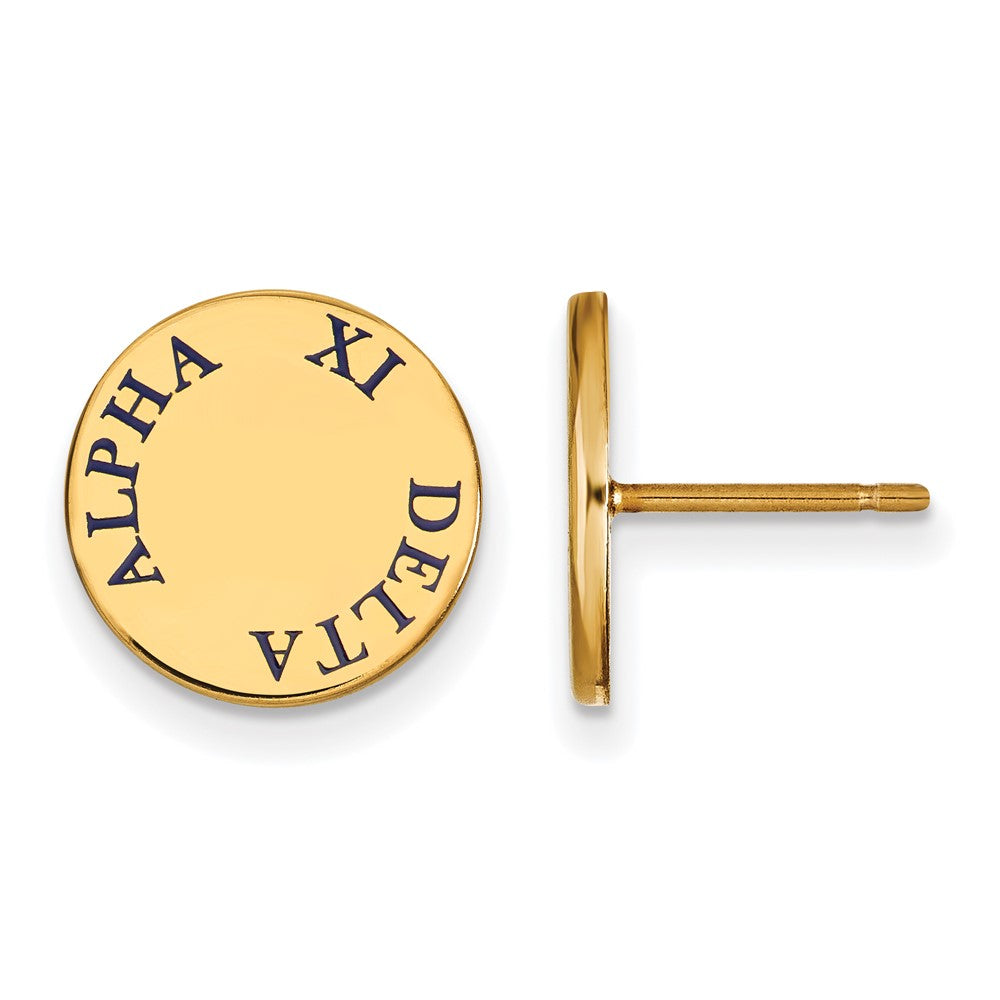 Vergoldet Sterlingsilber Logoart Alpha Xi Delta Sorority Text Farbe Emaille Ohrstecker