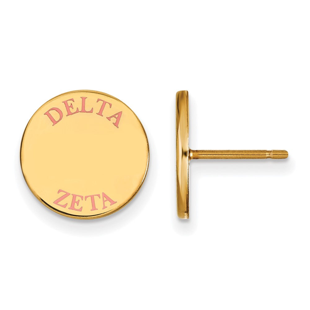 Vergoldet Sterlingsilber Logoart Delta Zeta Sorority Text Farbe Emaille Ohrstecker