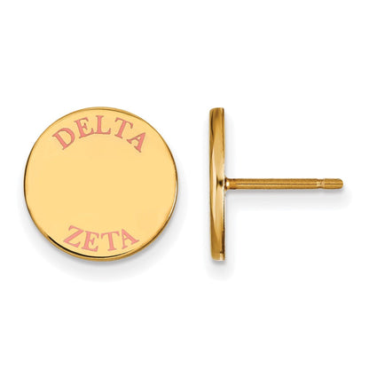 Vergoldet Sterlingsilber Logoart Delta Zeta Sorority Text Farbe Emaille Ohrstecker