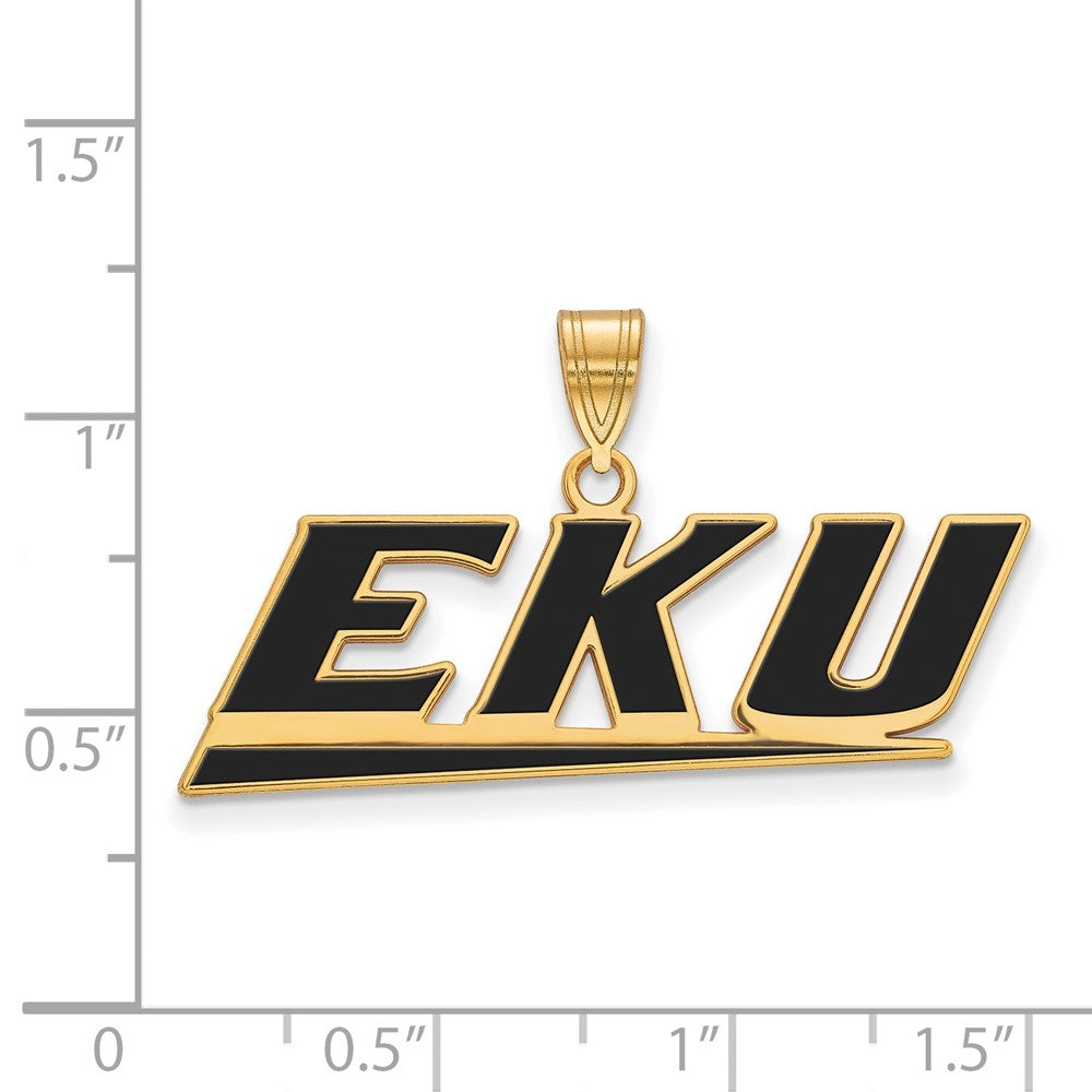 Vergoldet Sterlingsilber Logoart Eastern Kentucky University E K U Groß Emailliert Anhänger
