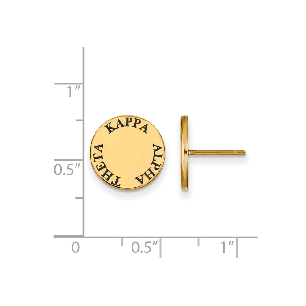 Vergoldet Sterlingsilber Logoart Kappa Alpha Theta Sorority Text Farbe Emaille Ohrstecker