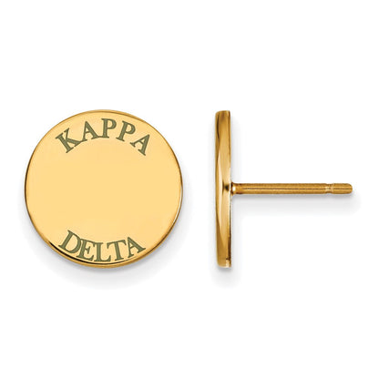 Vergoldet Sterlingsilber Logoart Kappa Delta Sorority Text Farbe Emaille Ohrstecker