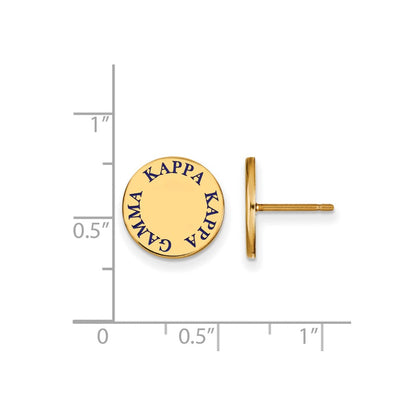 Vergoldet Sterlingsilber Logoart Kappa Gamma Sorority Text Farbe Emaille Ohrstecker