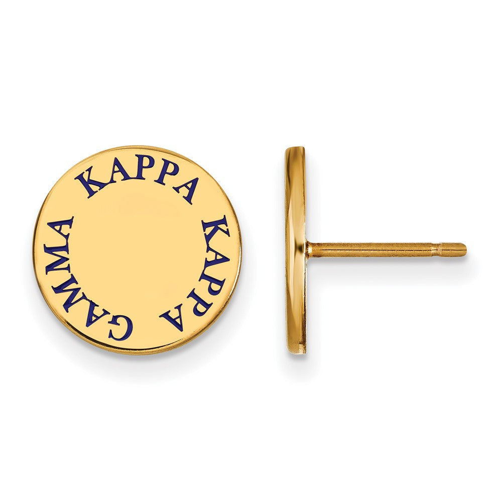 Vergoldet Sterlingsilber Logoart Kappa Gamma Sorority Text Farbe Emaille Ohrstecker