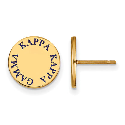 Vergoldet Sterlingsilber Logoart Kappa Gamma Sorority Text Farbe Emaille Ohrstecker