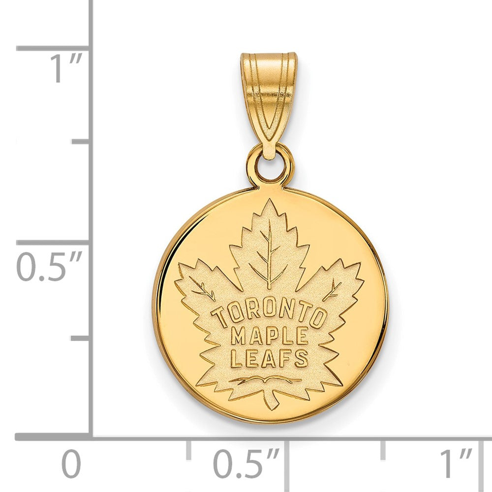 10K Gelbgold Nhl Logoart Toronto Maple Leafs Mittel Plättchen Anhänger