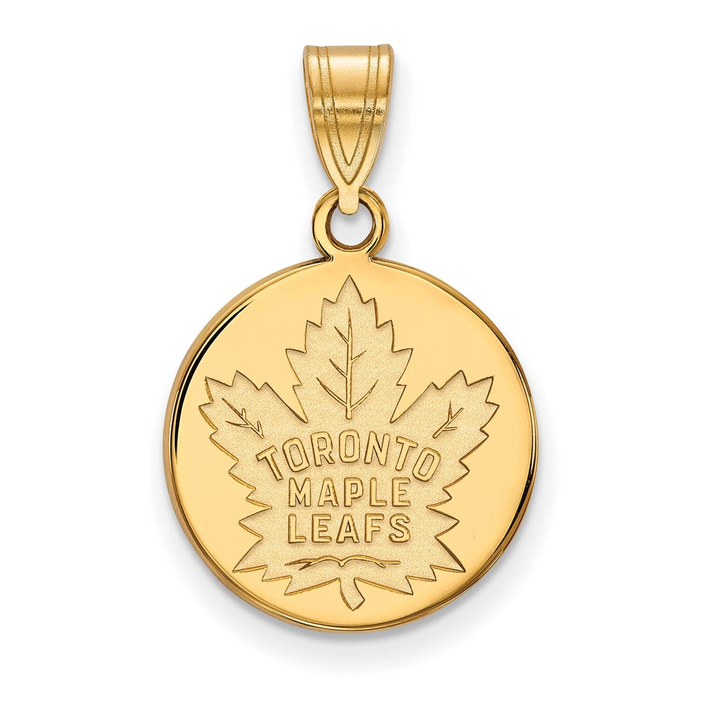 10K Gelbgold Nhl Logoart Toronto Maple Leafs Mittel Plättchen Anhänger