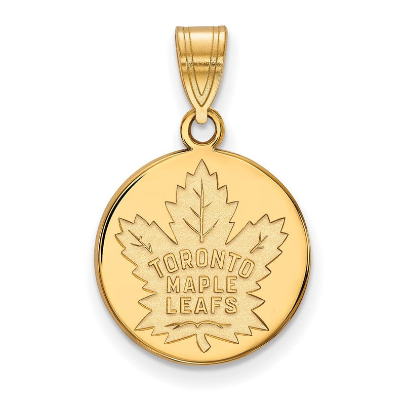 10K Gelbgold Nhl Logoart Toronto Maple Leafs Mittel Plättchen Anhänger