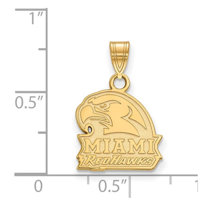 Vergoldet Sterlingsilber Logoart Miami University Ohio Redhawks Klein Anhänger
