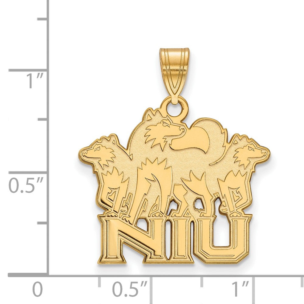 10K Gelbgold Logoart Northern Illinois University N I U mit Huskies Groß Anhänger
