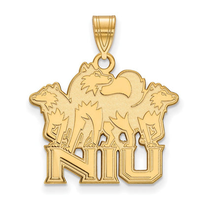 10K Gelbgold Logoart Northern Illinois University N I U mit Huskies Groß Anhänger