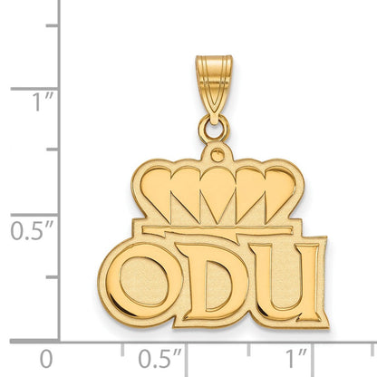 Vergoldet Sterlingsilber Logoart Old Dominion University O D U Groß Anhänger
