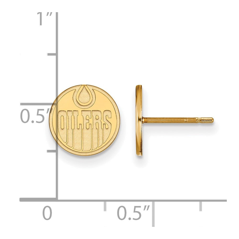 Vergoldet Sterlingsilber Nhl Logoart Edmonton Oilers Extra Klein Ohrstecker