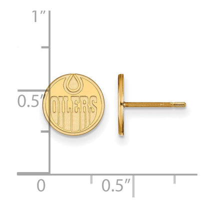 Vergoldet Sterlingsilber Nhl Logoart Edmonton Oilers Extra Klein Ohrstecker
