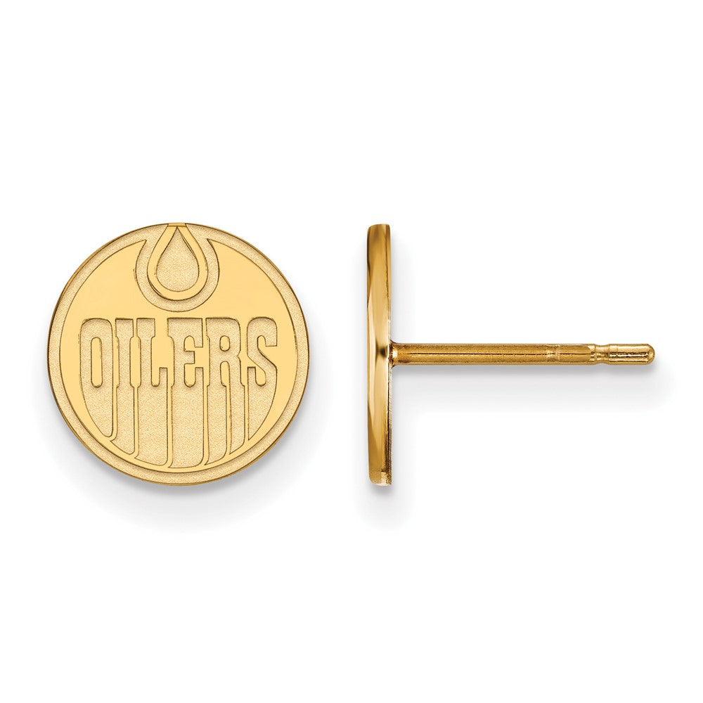 Vergoldet Sterlingsilber Nhl Logoart Edmonton Oilers Extra Klein Ohrstecker