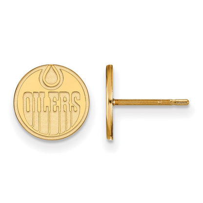 Vergoldet Sterlingsilber Nhl Logoart Edmonton Oilers Extra Klein Ohrstecker