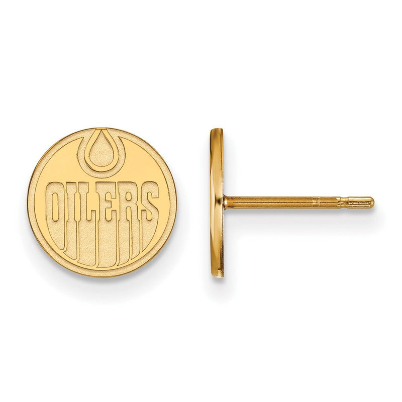 Vergoldet Sterlingsilber Nhl Logoart Edmonton Oilers Extra Klein Ohrstecker