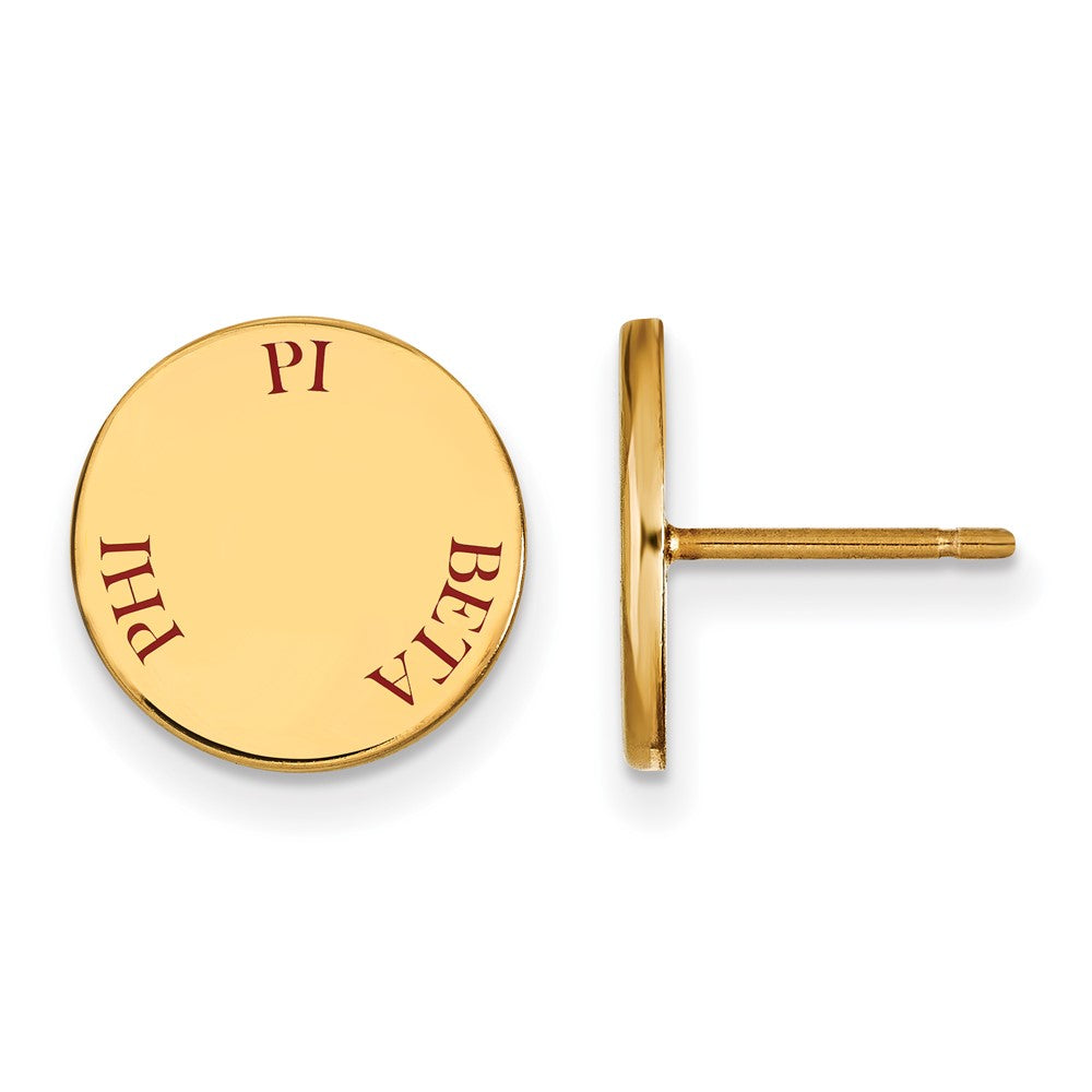 Vergoldet Sterlingsilber Logoart Pi Beta Phi Sorority Text Farbe Emaille Ohrstecker
