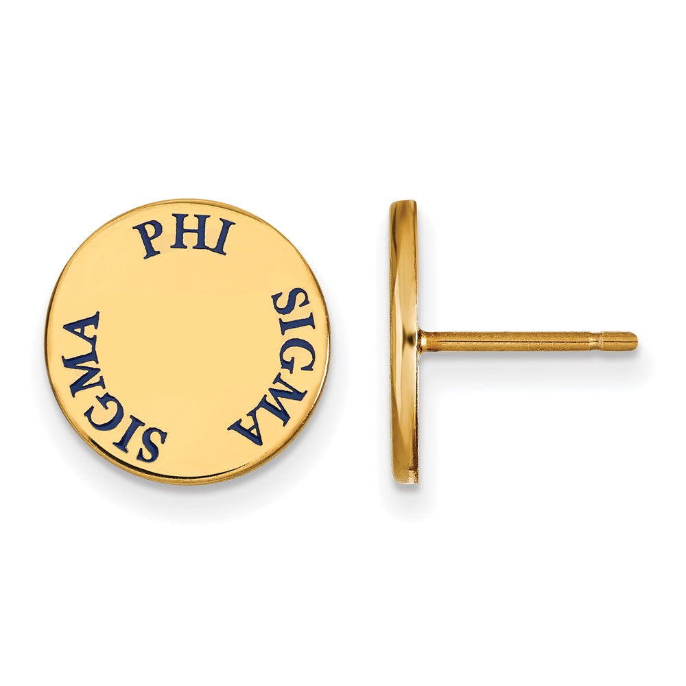 Vergoldet Sterlingsilber Logoart Phi Sigma Sorority Text Farbe Emaille Ohrstecker