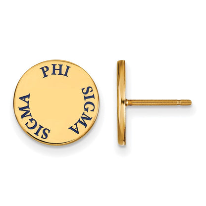 Vergoldet Sterlingsilber Logoart Phi Sigma Sorority Text Farbe Emaille Ohrstecker